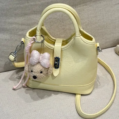 Fashion Synthetic Leather Bucket Bag For Women Versatile Crossbody Shoulder Bag Stylish Top-Handle Purse Commuting Messenger Bag