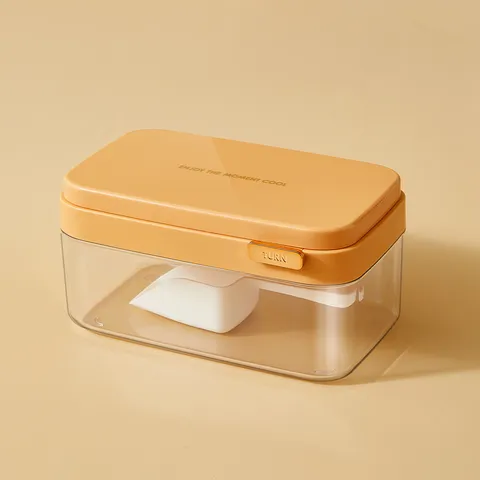 Bandeja de Hielo Tipo Presión para Hogar Con Caja de Almacenamiento Molde de Hielo Flip de Cocina Herramienta Portátil