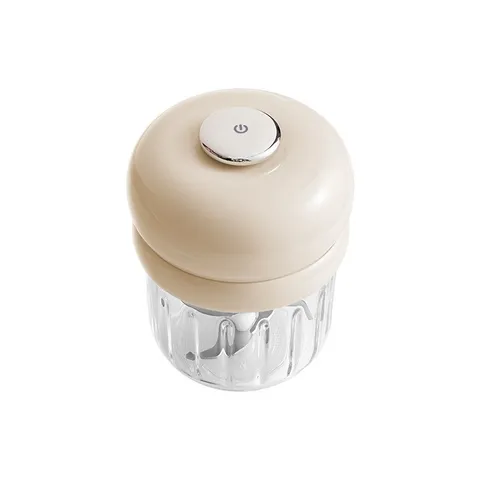 Hachoir à Ail Électrique Sans Fil Mini Robot Culinaire Multifonctionnel Bol en Verre Lames en Acier Inoxydable