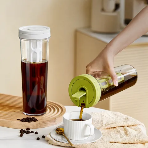 Jarra de Agua Fría de Plástico de Gran Capacidad para Hogar Transparente Resistente al Calor con Filtro