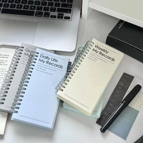 Minimalist A6 Slim Coil Notebook Ins Style Daily Planner Journal Notepad For Office And School Stationery