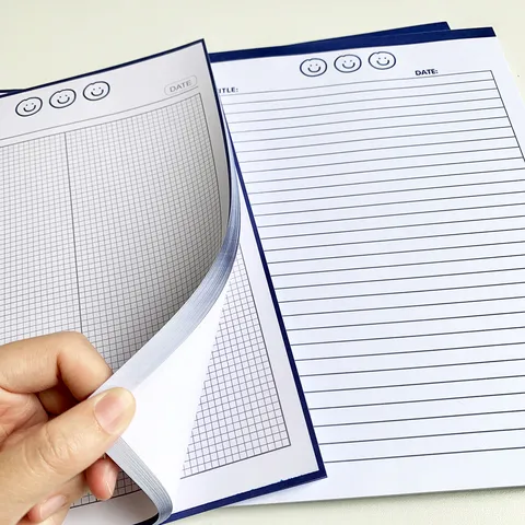 B5 Lined Grid Smiley Face Sticky Notes Minimalist Student Notebook Tearable Memo Pad Cute Office School Supplies