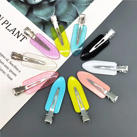 Minimalist Candy Colored Leaf Seamless Hair Clip Resin Duckbill Makeup Hair Accessories For Women Daily Hair Styling