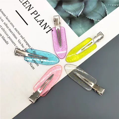 Minimalist Candy Colored Leaf Seamless Hair Clip Resin Duckbill Makeup Hair Accessories For Women Daily Hair Styling