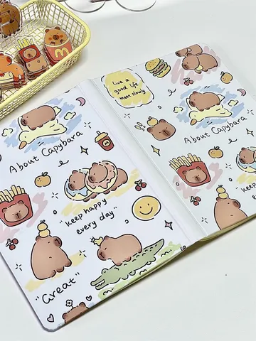 Cute Capybara A5 Hardcover Notebook Cartoon Animal Diary Thickened Eye Protection Student Writing Memo Pad