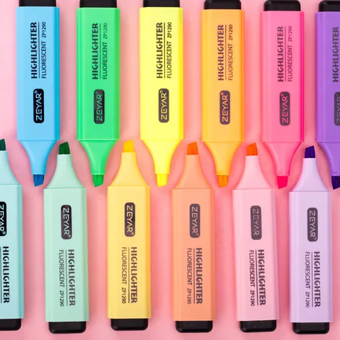 Pastel Highlighters Aesthetic Marker Pens Chisel Tip Assorted Colors For Office School Note Taking Journaling