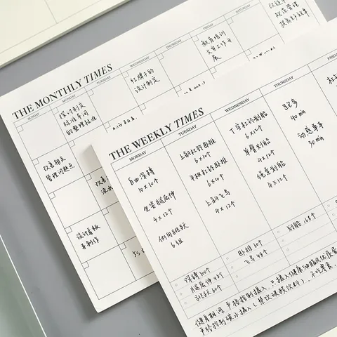 Minimalist Weekly Monthly Planner Notebook Tearable Work Schedule Notepad Office School Stationery Daily Notepad