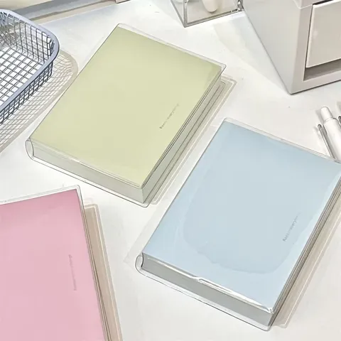 Cuaderno Rayado Estilo Ins Coreano Diario Portátil Con Cubierta De PVC Transparente Papelería Bonita Para Oficina Escuela