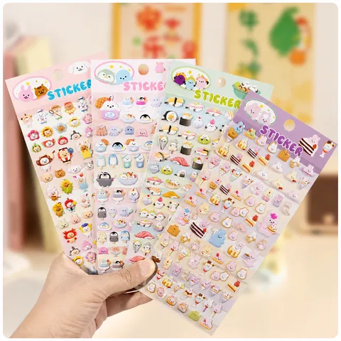 3D Cartoon Food Animal Foam Stickers Cute Mini Three Dimensional Deco Sticker For Kids DIY Craft Album Phone Decoration