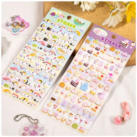 3D Cartoon Food Animal Foam Stickers Cute Mini Three Dimensional Deco Sticker For Kids DIY Craft Album Phone Decoration