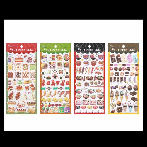 Creative 3D Cartoon Foam Stickers Cute Dessert Food Aesthetic Decorative Stickers For Handaccount Phone DIY Crafting