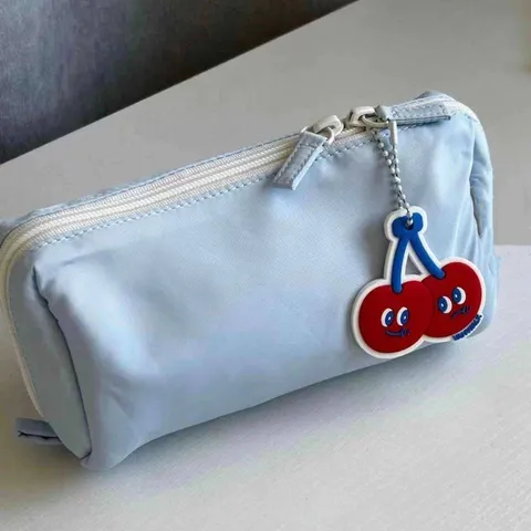 Minimalist Canvas Pencil Case Large Capacity Simple Stationery Bag Cute Makeup Pouch Office School Supplies Korean Style