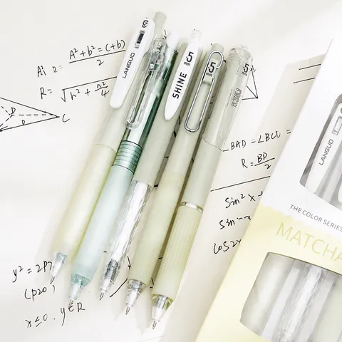 Retractable Gel Pens Quick Drying Black Ink Smooth Writing Fine Point Cute Student Stationery Pens Set