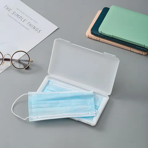 Portable Plastic Mask Storage Box Dustproof Sealed Mask Holder Case For Daily Use