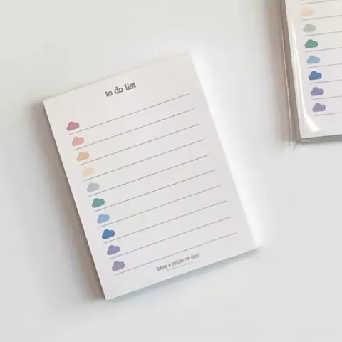 Bloc de Notas To Do List Nube Linda Estilo Coreano Cuaderno Estudiante Papel No Adhesivo Cuaderno Escolar Oficina