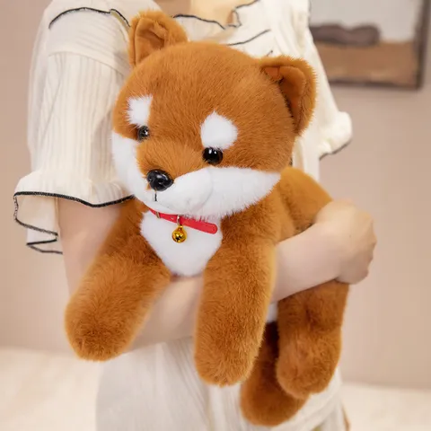 Simulation Shiba Inu Border Collie Plush Toy Cute Puppy Stuffed Animal Doll Children Soft Accompanying Sleeping Pillow