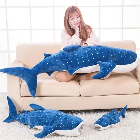Cute Shark Plush Toy Soft Stuffed Animal Pillow Cute Blue Shark Doll Birthday Gift For Kids Girls Home Decor