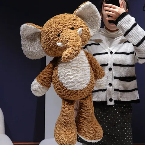 Süßer ausgestopfter Elefant Plüschtier Weiches Tier Puppe Umarmungskissen Flauschige Baumwolle Gefülltes Tier Kinder Geburtstagsgeschenk