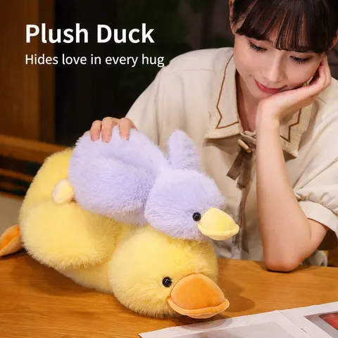 Cute Little Yellow Duck Baby Plush Toy Children Soothing Sleeping Pillow Soft Stuffed Animal Doll Home Decor Gift