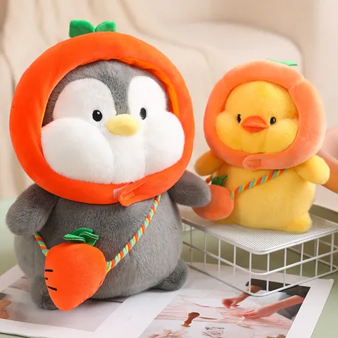 Süßer Schildkröten Rucksack Ente Pinguin Plüschtier Frucht Rucksack Kleiner gelber Ente Stofftier Kinder Umarmung Sch Puppe Geburtstag Geschenk