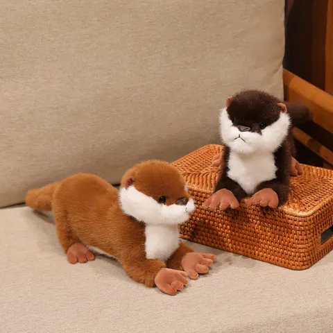 Simulation Otter Plush Toy Cute Stuffed Animal Doll Soft Pillow Home Decor