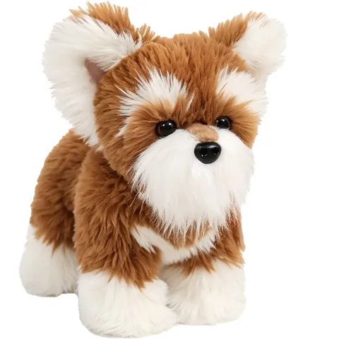 Cute Messy Dog Plush Toy Simulation Schnauzer Westie Puppy Stuffed Animal Soft Fluffy Doll Kids Companion Gift