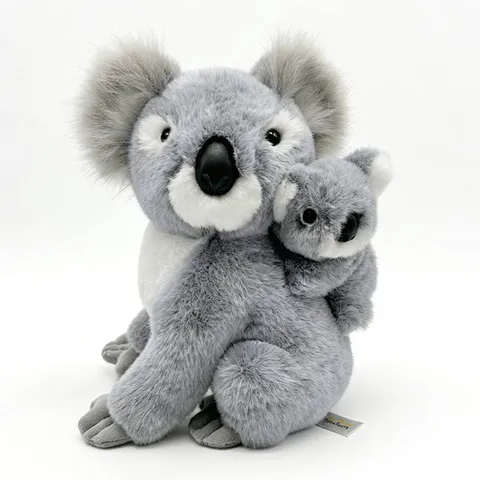 Simuliert Mutter und Baby Koala Plüschtier Weiche Gestopfte Tierpuppe Süßes Koala Umarmende Blätter Kissen Geschenk für Kinder