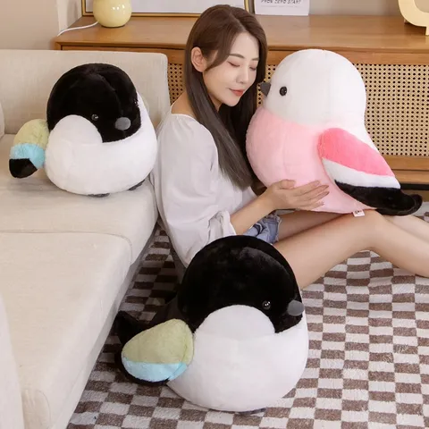 Cute Fat Sparrow Plush Toy Stuffed Bird Doll Soft Cartoon Animal Pillow Comfortable Cushion For Kids Gift Home Decor