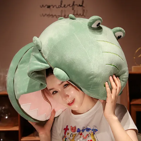 Cute Crocodile Shark Plush Cushion Cartoon Stuffed Animal Toy Thickened Tatami Chair Pad Warm Home Decor Pillow