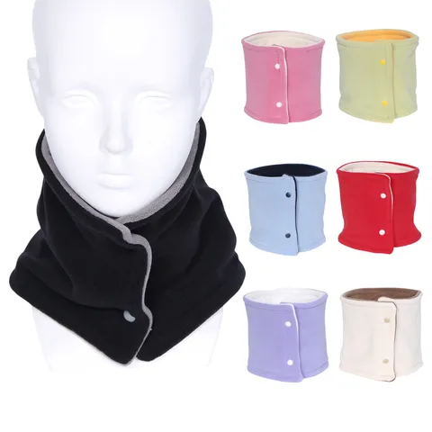 Winter Unisex Effen Kleur Dubbellaags Verdikte Fleece Nekwarmer Warme Sjaal