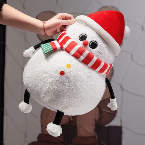Weihnachten Weihnachtsmann Schneemann Elch Weihnachtsbaum Plüschtier Süßes Kuscheltier Feiertagsdekoration Kissen Geschenk