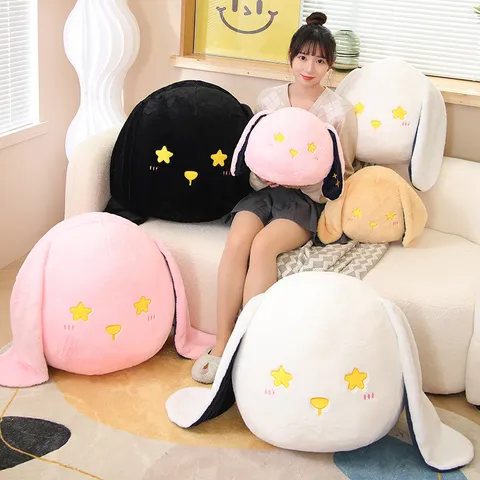 Cute Star Rabbit Plush Pillow Soft Stuffed Animal Doll Cartoon Throw Pillow Bedding Home Decor For Girls