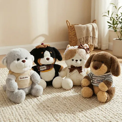 Cute Stuffed Animal Plush Toy Cute Otter Dachshund Cat Dog Hugging Pillow Soft Companion Birthday Gift