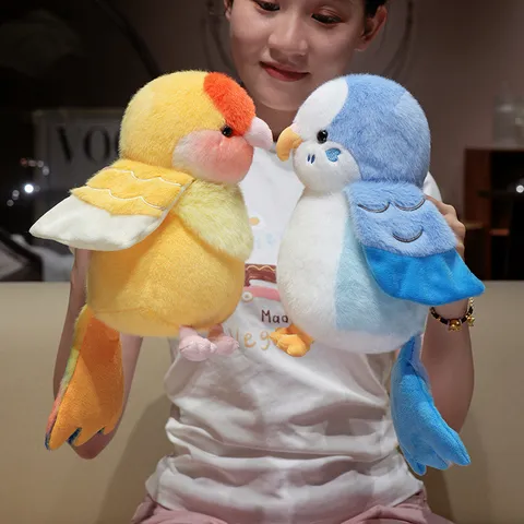 Simulation Parrot Plush Toy Stuffed Animal Cockatiel Budgie Conure Doll Cute Bird Companion Toy Soft Kids Gift