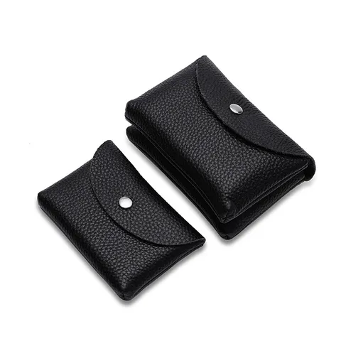 Monedero Mini de Cuero Auténtico para Mujer Patrón de Lichi Pequeña Bolsa Portátil con Cierre de Presión Cartera de Moda