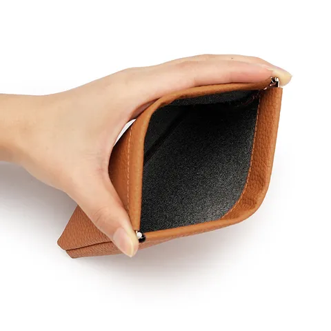 Monedero Mini Portátil Cierre Automático Cartera de Cuero de Microfibra Resistente al Desgaste Pequeño Bolso para Mujeres Hombres