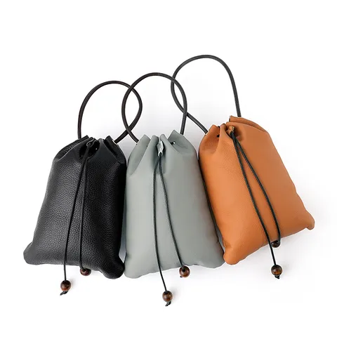 Bolso para Teléfono Móvil de Cuero Auténtico Bolso Bandolera Minimalista Monedero Pequeño para Mujeres