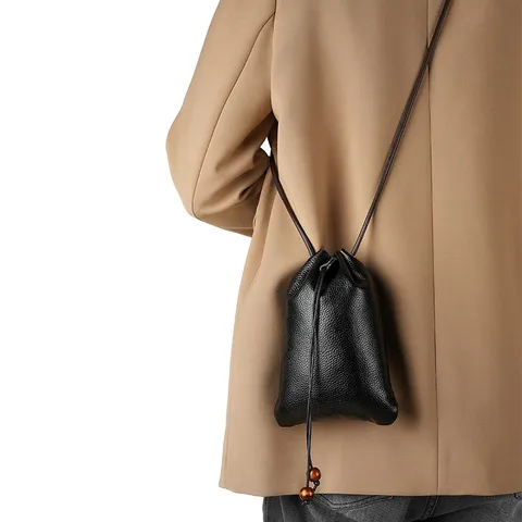 Bolso para Teléfono Móvil de Cuero Auténtico Bolso Bandolera Minimalista Monedero Pequeño para Mujeres