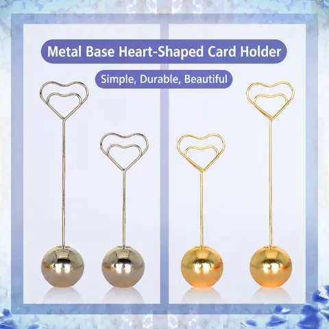 Creative Metal Crystal Card Holder Wedding Place Card Holder Heart Round Desktop Memo Clip Office Party Decor