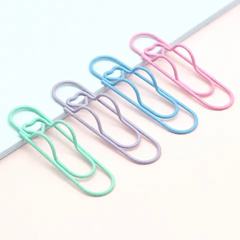 Macaron a Forma di Cuore Metallo Fermaglio Portapenne Carino Segnalibro Ufficio Scuola Cancelleria Accessori Clip