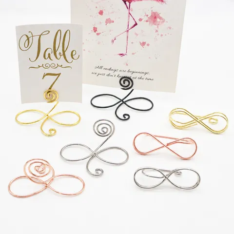 Metal Wire Memo Photo Holder Stand Table Place Card Holder Business Card Clip Desktop Message Display Stand For Office Wedding Party