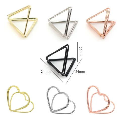 Stainless Steel Heart Shape Memo Clip Creative Desktop Business Card Holder Cute Photo Stand Office Decor Organizer