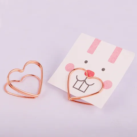 Stainless Steel Heart Shape Memo Clip Creative Desktop Business Card Holder Cute Photo Stand Office Decor Organizer