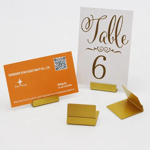 Metal L-Shaped Business Card Holder Desktop Vertical Card Clip Table Number Clip Product Price Clip Memo Clip