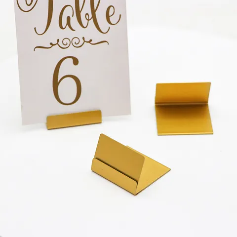 Metal L-Shaped Business Card Holder Desktop Vertical Card Clip Table Number Clip Product Price Clip Memo Clip