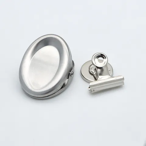 Stainless Steel Magnetic Clip Office Binder Clip Silver Round Head Clip Sealing Clip Magnetic Metal Clip