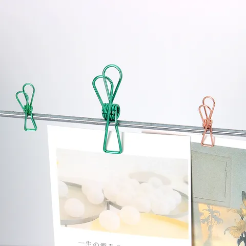 Creative Metal Binder Clips Cute Fish Shape Paper Clips Office Stationery Stainless Steel Long Tail Clips Assorted
