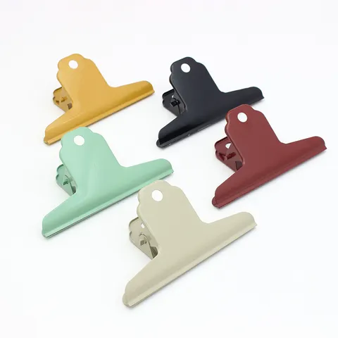 Large Metal Macaron Colored Mountain Shape Binder Clip Thickened Document Steel Clip Office Storage Clip Art Drawing Board Clip