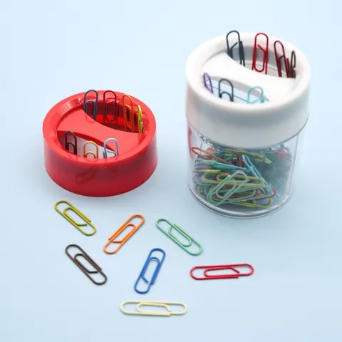 Fermagli Colorati Scatola Portaoggetti Magnetica Set 100 Pezzi Cancelleria da Ufficio Fermagli in Metallo Segnalibri Accessori Scrivania