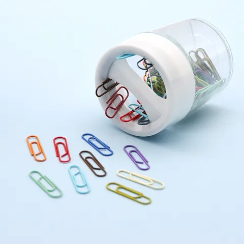 Fermagli Colorati Scatola Portaoggetti Magnetica Set 100 Pezzi Cancelleria da Ufficio Fermagli in Metallo Segnalibri Accessori Scrivania